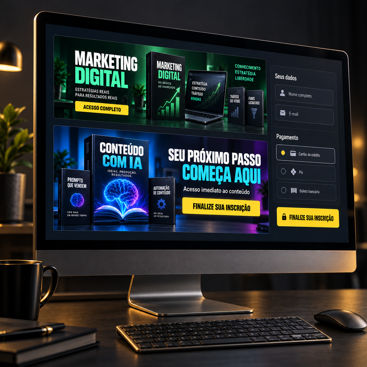 Banners profissionais para a etapa final do checkout